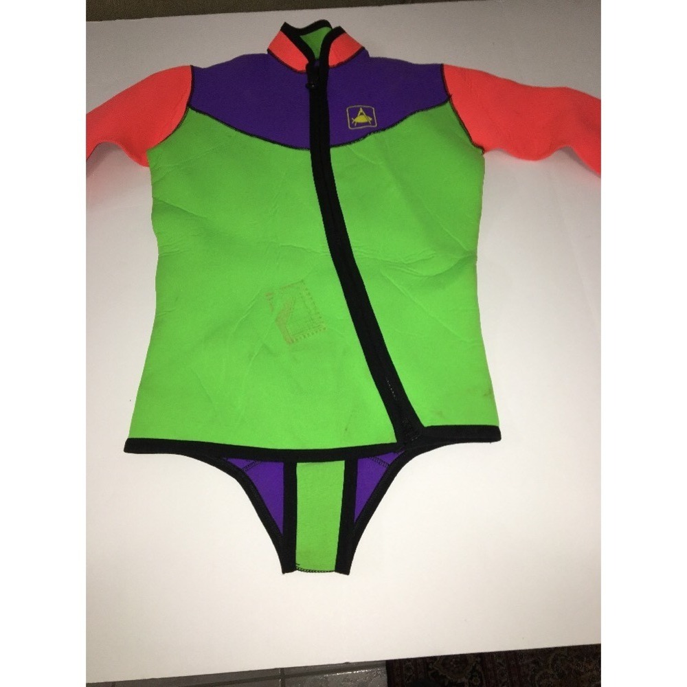 Scuba Diving Wetsuit Top Size 3 50/52‎ Made In Italy Orange Purple Green Black